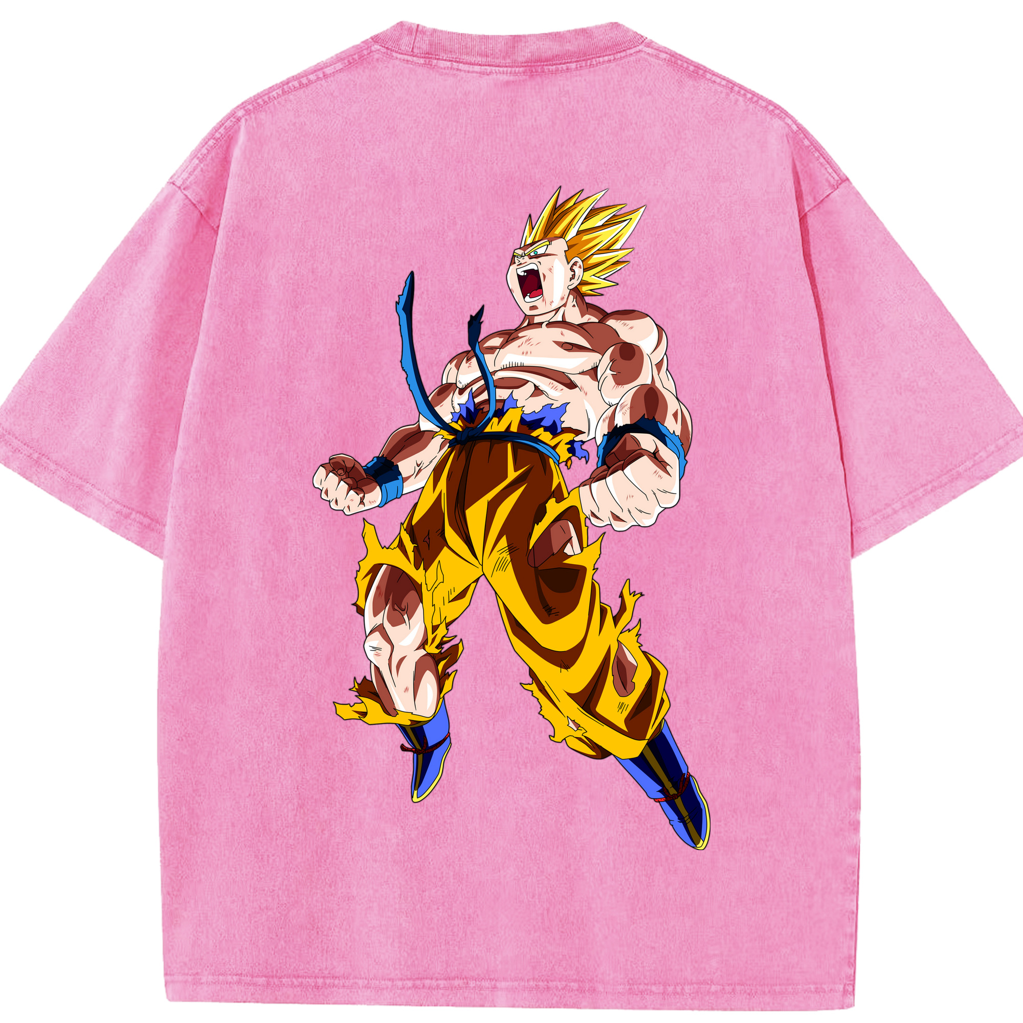 （画像用） ドラゴンボール 孫悟空（そん ごくう）Son Goku カカロット DRAGON BALL Kakarotto 綿100% ヴィンテージ風 半袖Tシャツ（背面プリント）